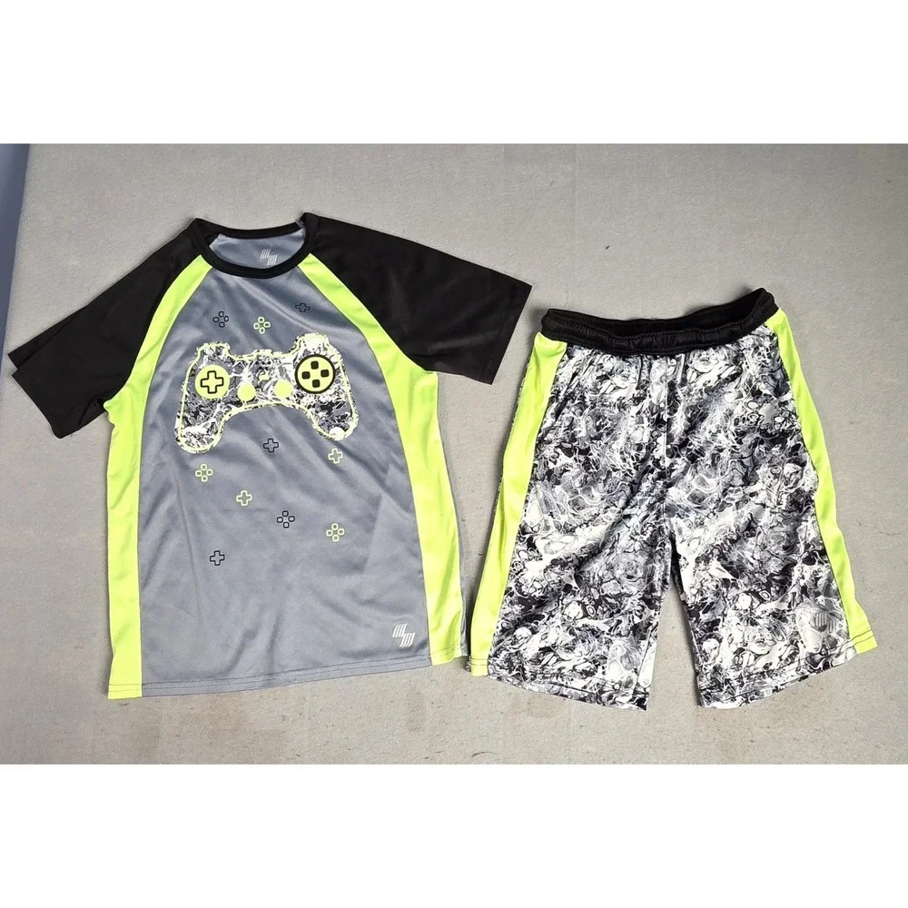 Lot of 2 Children's Place Boys Size LARGE Sport Matching Short Sets Performance